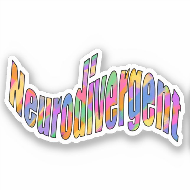 Pegatina Tipografía neurodivergente Conciencia sobre la neu (Anverso)