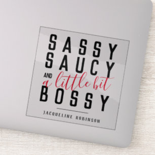 Pegatina Tipografía personalizada de sayas sastres bossy de