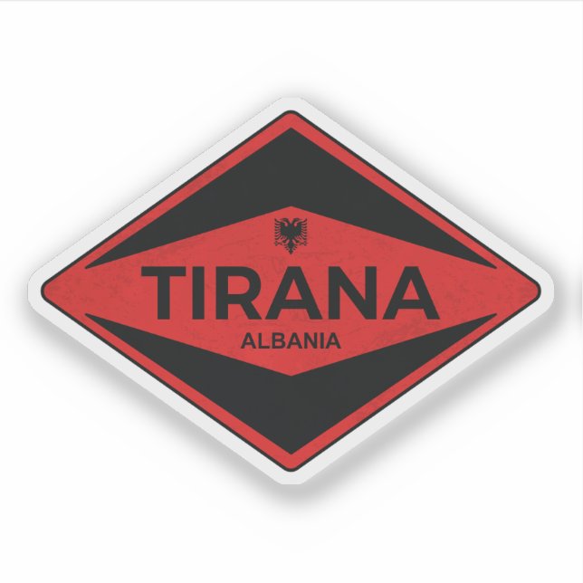 Pegatina Tirana Albania Vintage (Anverso)
