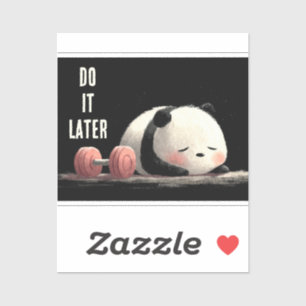 Pegatina Tired Panda Gym – Arte Divertido y Lindo de Entren