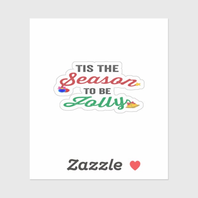 Pegatina Tis The Season To Be Careful Classic Stickers (Hoja)