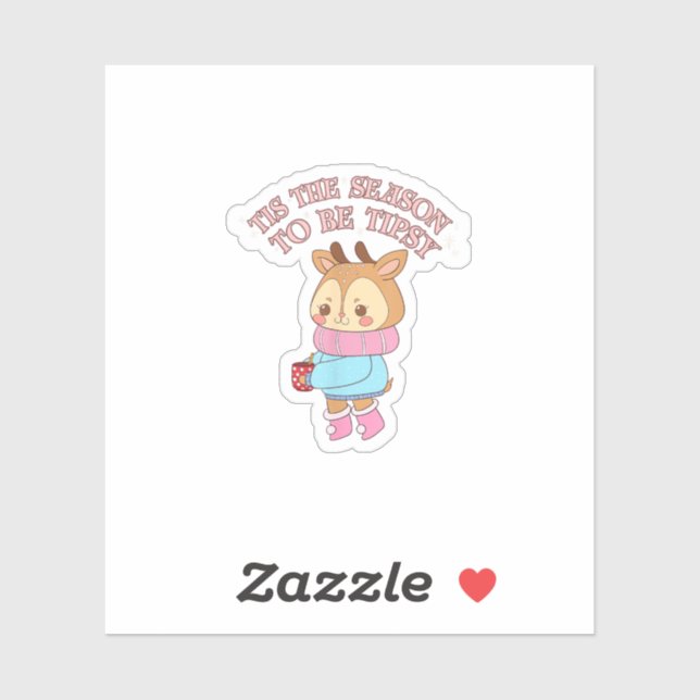 Pegatina Tis The SeasonTo Tipsy - Drinking Christmas (Hoja)