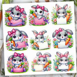 Pegatina Titulares de conejos de Pascua