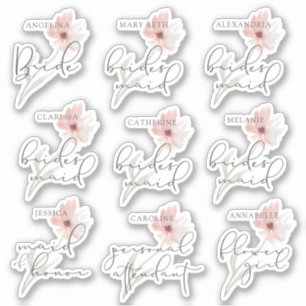 Pegatina Título personalizado del partido de novias boda