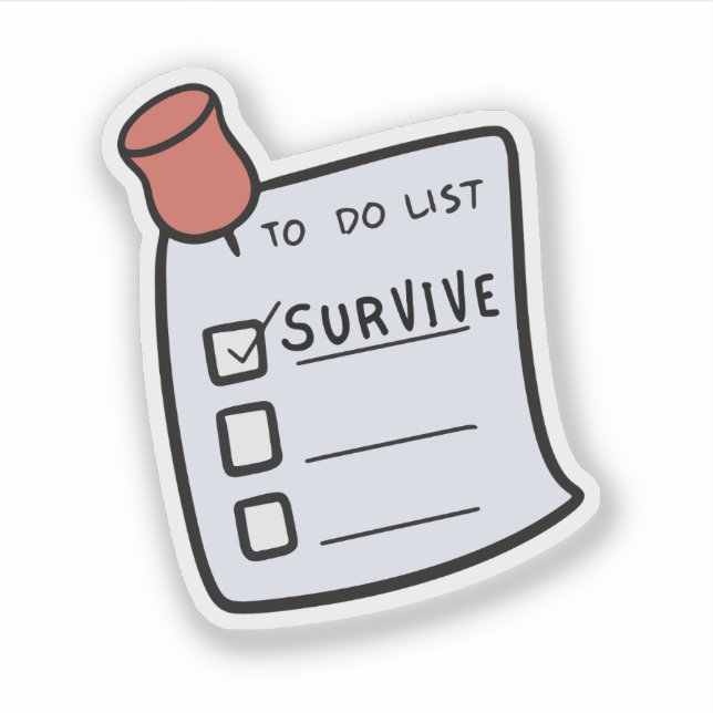 Pegatina To-Do List: Survive  (Anverso)