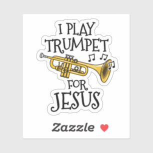 Pegatina Toco Trumpet Por Jesús, Trumpetero Cristiano