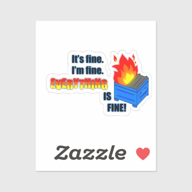 Pegatina ¡Todo está bien! (Hoja)