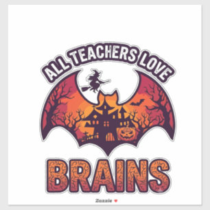 Pegatina Todos los maestros aman los cerebros Halloween Mur