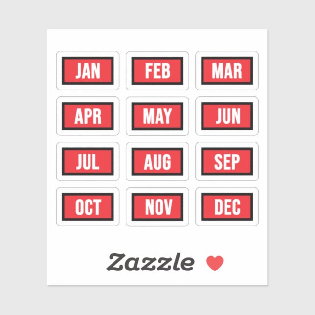 Pegatina Todos los meses - Meses del año (Hoja)