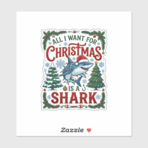 Pegatina Todos Quieren Tiburones De Navidad Árboles De Pino
