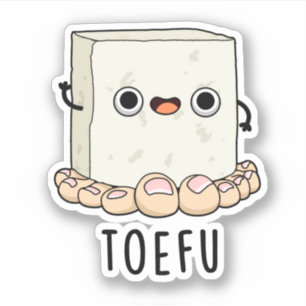 Pegatina Toe-fu Funny Tofu Pun