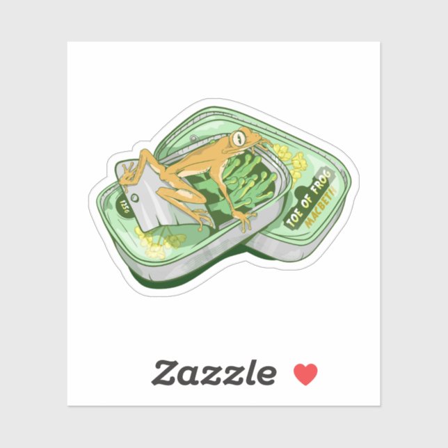 Pegatina Toe of Frog Witches Spell Shakespeare (Hoja)