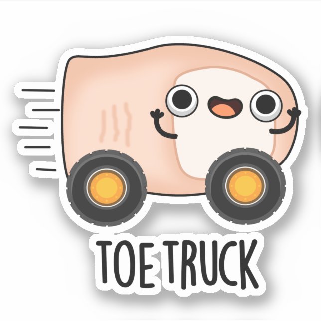Pegatina Toe Truck Funny Anatomy Body Parts Pun (Anverso)