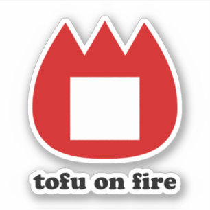 Pegatina 📛 tofu en llamas