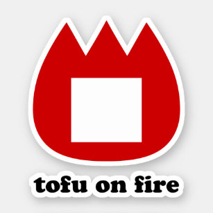 Pegatina 📛 tofu en llamas