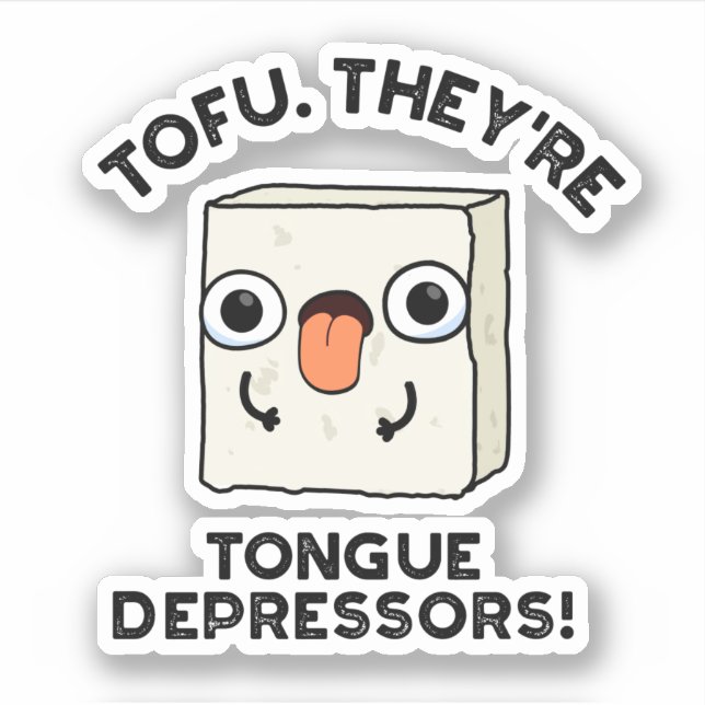 Pegatina Tofu. Son depresores de lengua divertidos bollos d (Anverso)