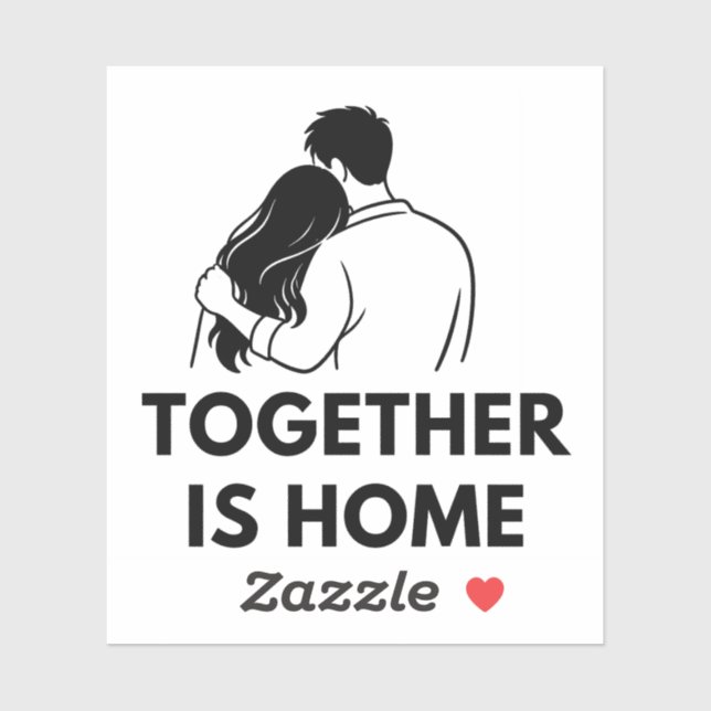 Pegatina Together Is Home Minimal Vinyl Sticker (Hoja)