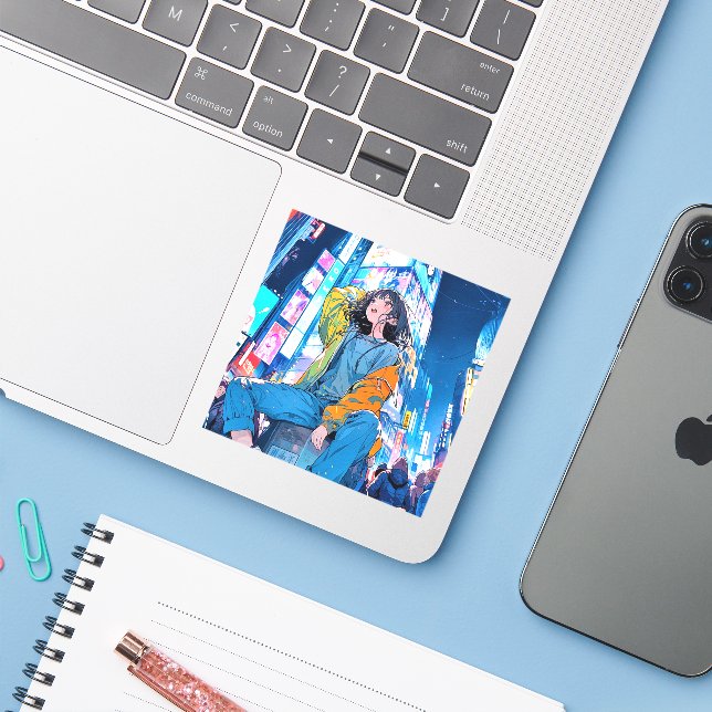 Pegatina Tokyo JK シール seal｜寿司娘 GenerativeAI (Ordenado portátil con iPhone)