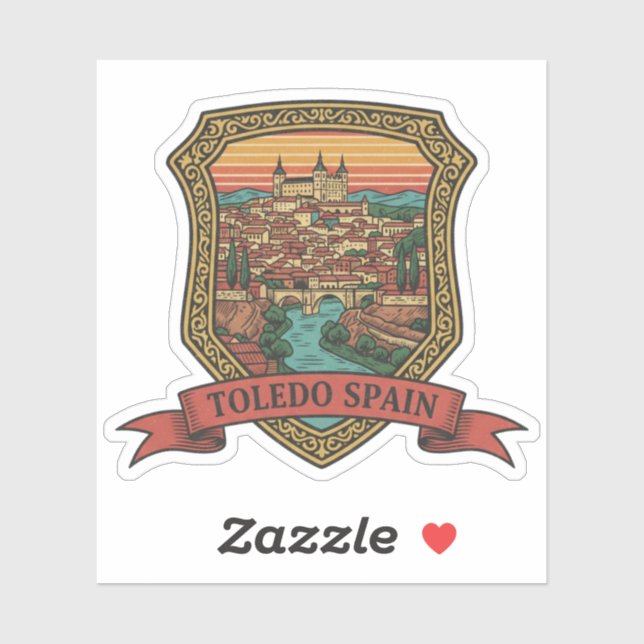 Pegatina Toledo España Alcázar Viajes (Hoja)
