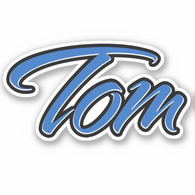 Pegatina Tom Name blue Aufkleber Sticker Stickerset (Anverso)
