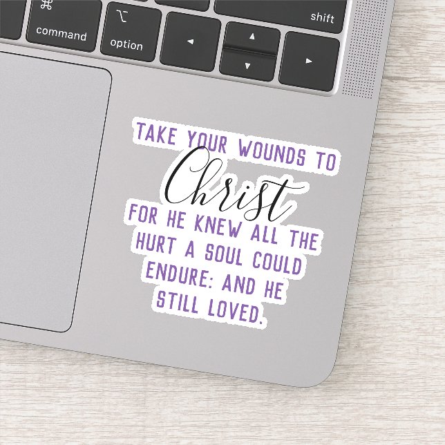 Pegatina Toma tus heridas a Cristo (Detalle)