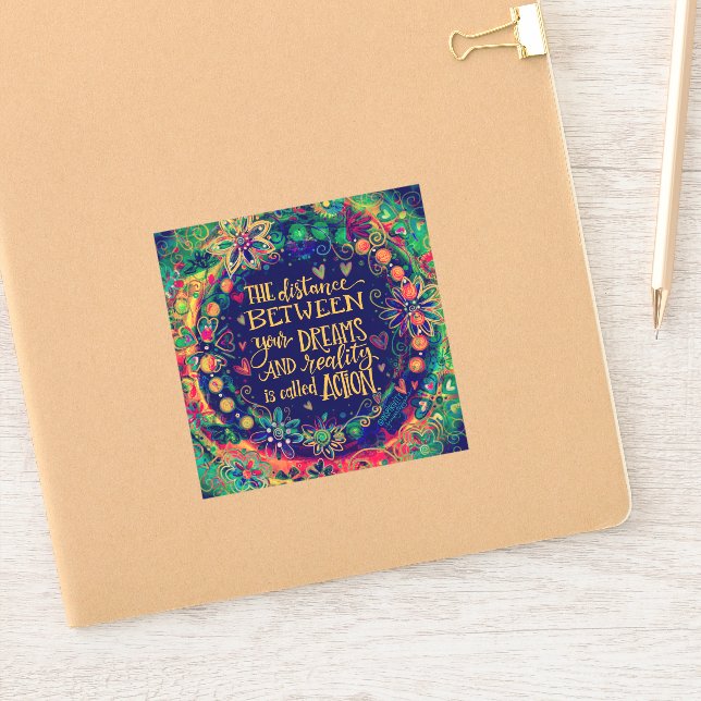 Pegatina Tomar medidas para alentar la Bonito (Cuaderno)