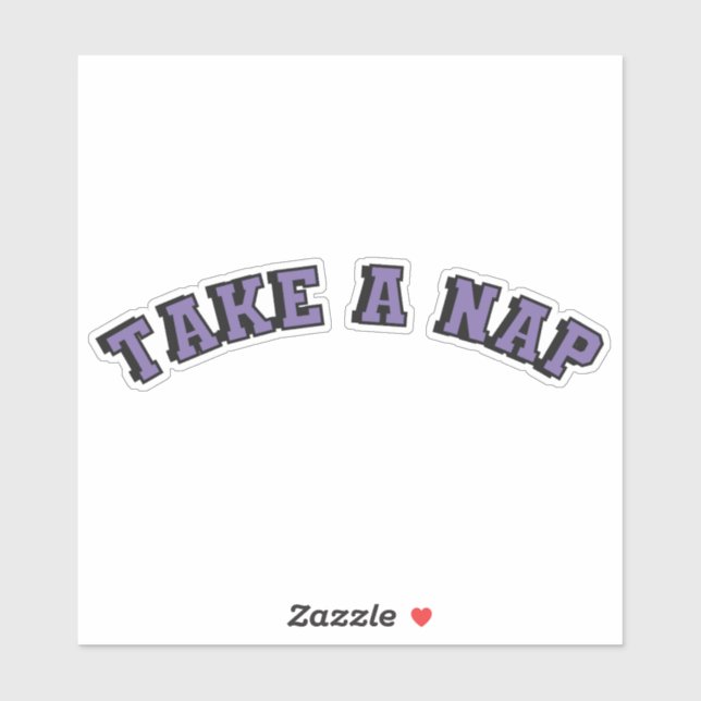 Pegatina Tomar un texto púrpura de siesta (Hoja)