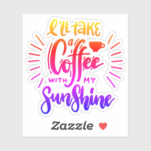 Pegatina Tomaré un café con mi sol (Hoja)