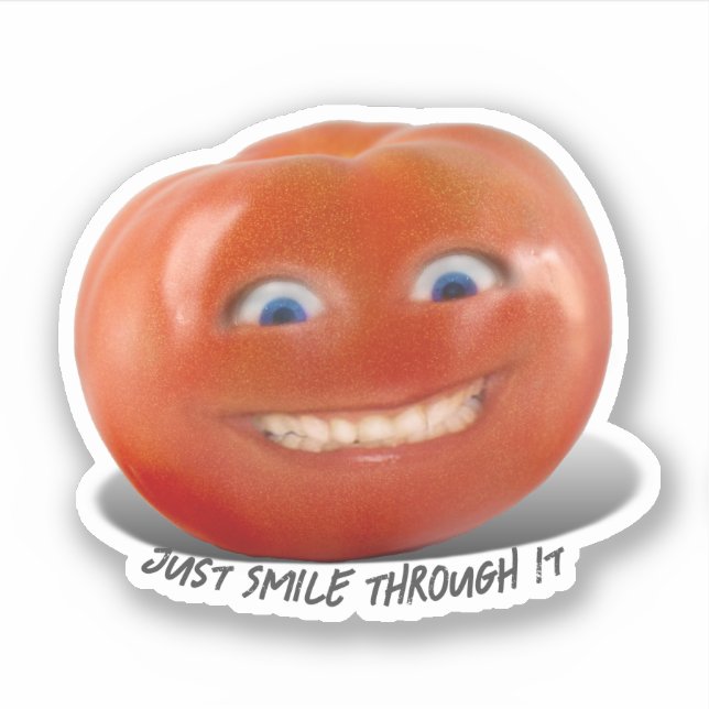 Pegatina Tomate sonriente (Anverso)