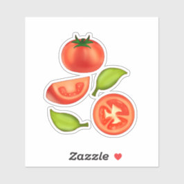 Pegatina Tomates Y Leafas De Oregano