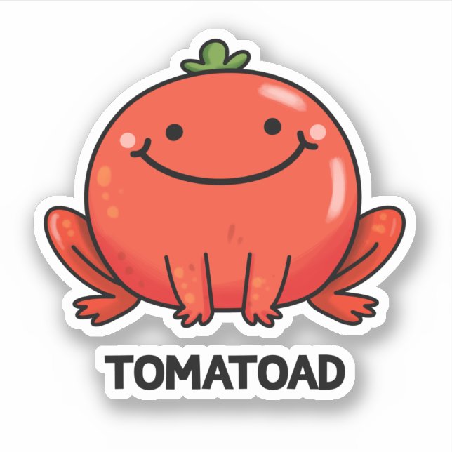 Pegatina Tomatoad Funny Tomato Toad Pun (Anverso)