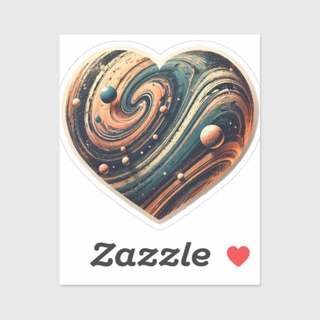 Pegatina Tono de tierra artístico Grunge Heart Vinyl (Hoja)