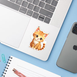 Pegatina Too Cute to Be Serious – Funny Kitty Sticker
