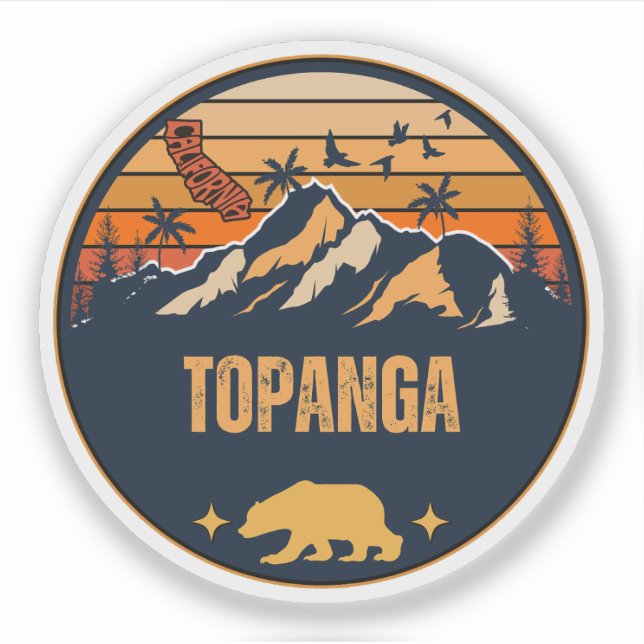 Pegatina Topanga, California (Anverso)