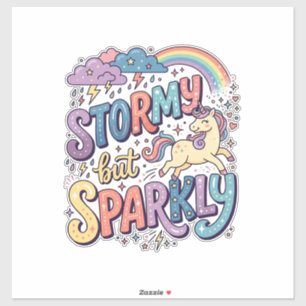 Pegatina Tormenta de Unicornio pero Diseño de Merch Caprich