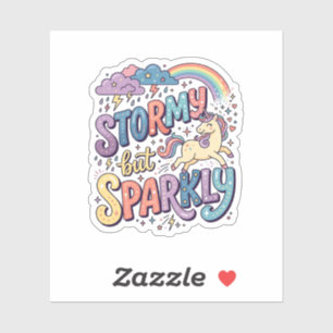 Pegatina Tormenta de Unicornio pero Diseño de Merch Caprich