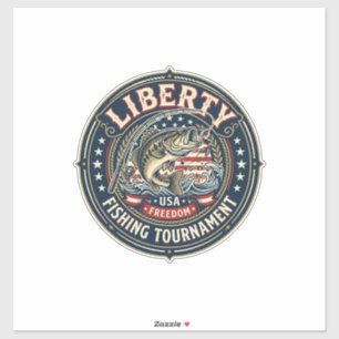 Pegatina Torneo de pesca Liberty Patriótico Patriótico Fis