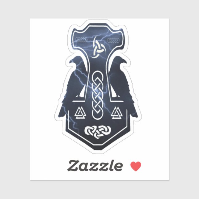 Pegatina Tornillo relámpago del martillo de Thor (Hoja)