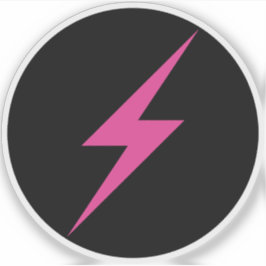 Pegatina Tornillo relámpago rosado del feminismo (sobre neg