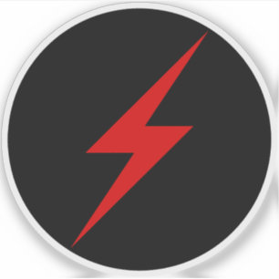 Pegatina Tornillo rojo relámpago de la anarquía (en negro)