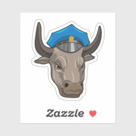 Pegatina Toro como policía