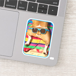 Pegatina Toro de perro con lentes de sol