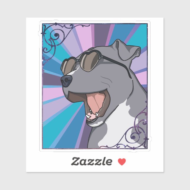 Pegatina Toro Rad Pit con gafas de sol (Hoja)