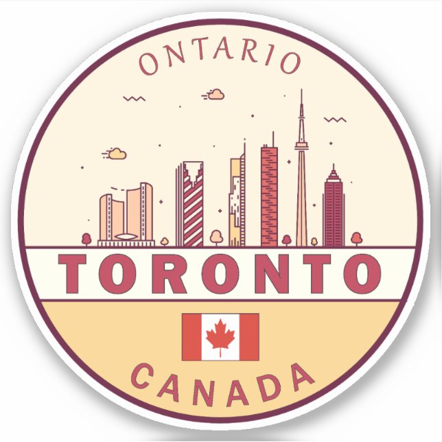 Pegatina Toronto Canada City Skyline Emblem (Anverso)