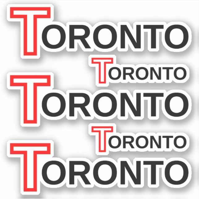 Pegatina "Toronto" City Name Stickers (Ontario, Canadá) (Anverso)