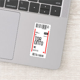 Pegatina Toronto Flight Boarding Pass Travel Canadá