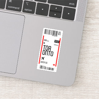Pegatina Toronto Flight Boarding Pass Travel Canadá