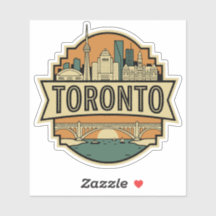 Toronto Skyline Canada Vintage Travel Badge 