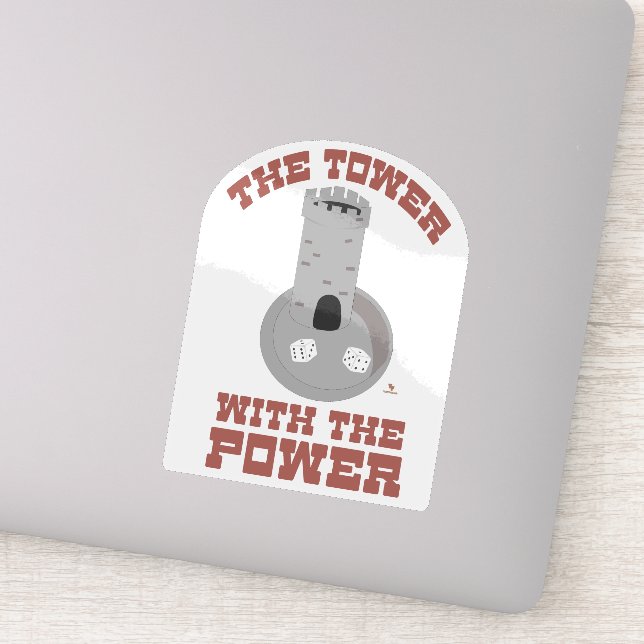 Pegatina Torre con dados de poder Juego épico Castillo (Detalle)