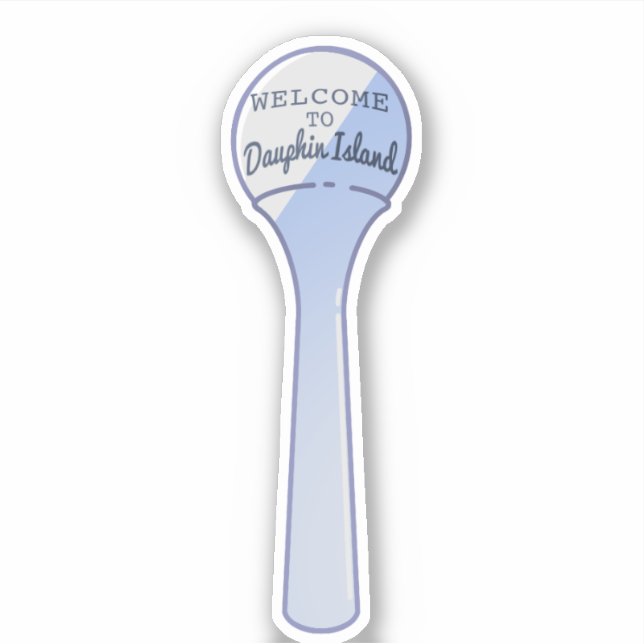 Pegatina Torre de agua de la isla de Dauphin. (Anverso)